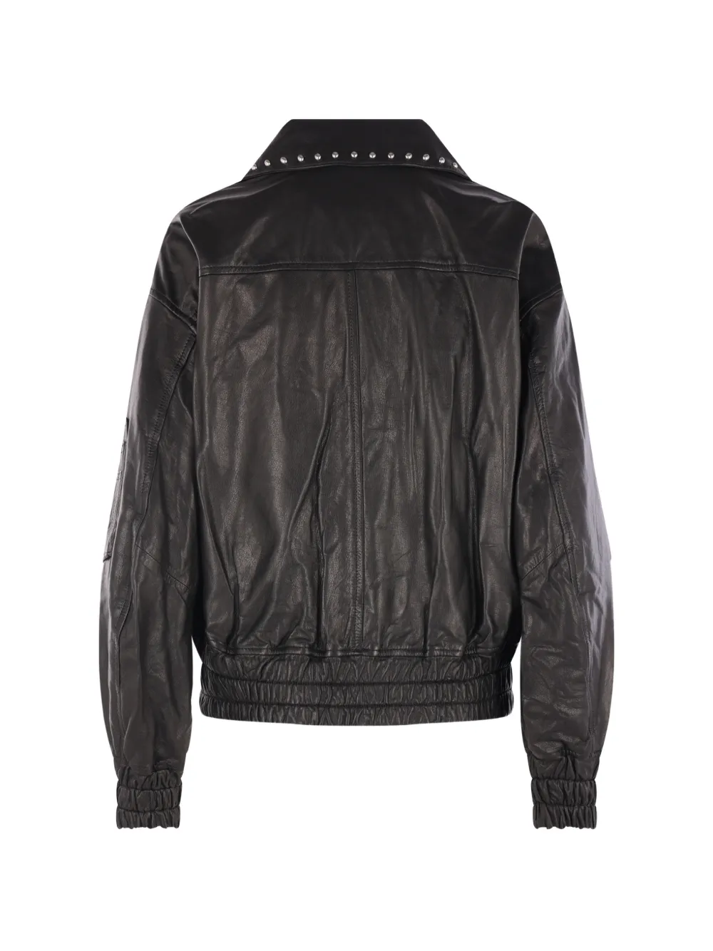 Noir Kei Ninomiya Leren jack verfraaid met studs Zwart