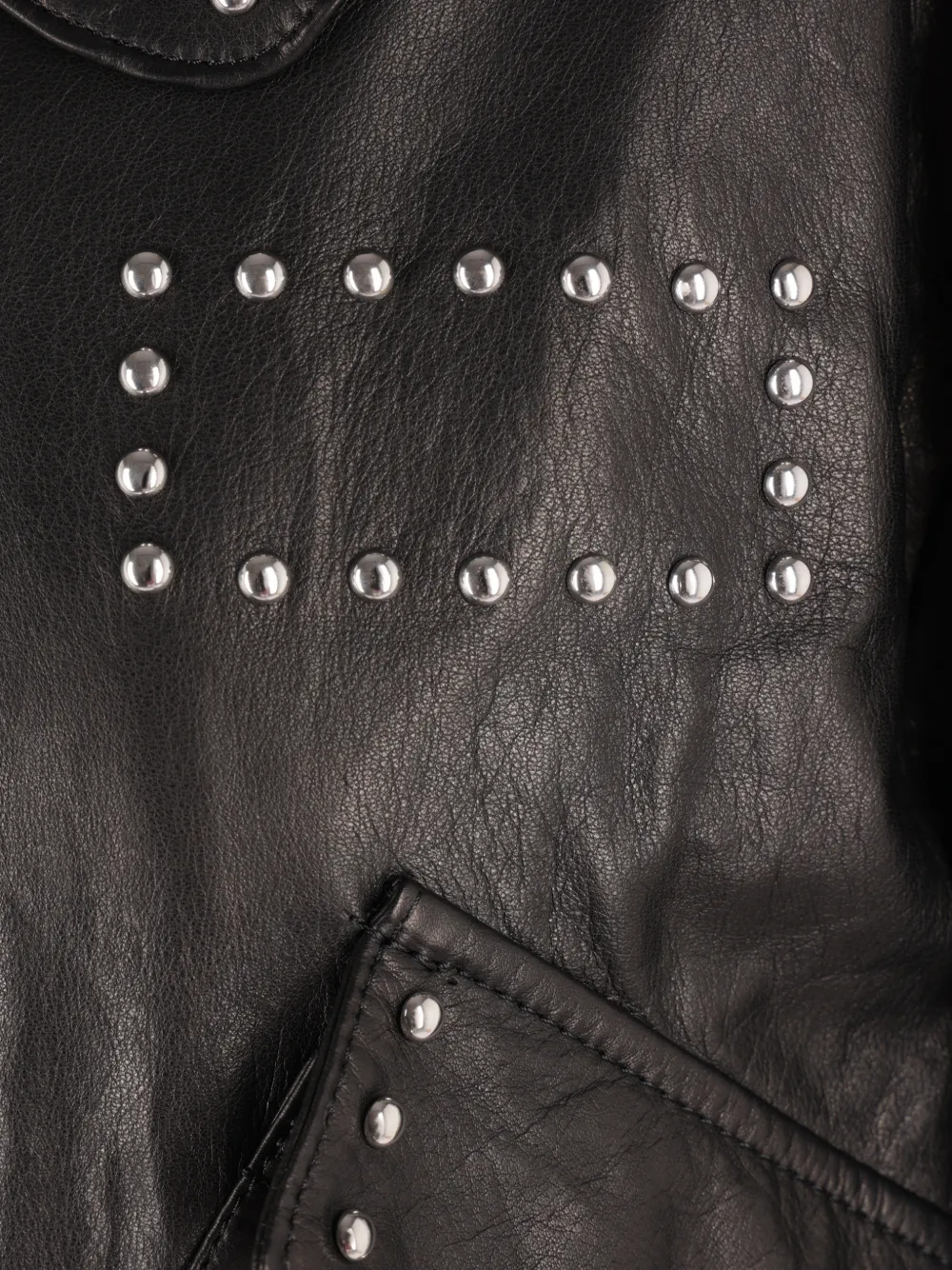 Noir Kei Ninomiya Leren jack verfraaid met studs Zwart