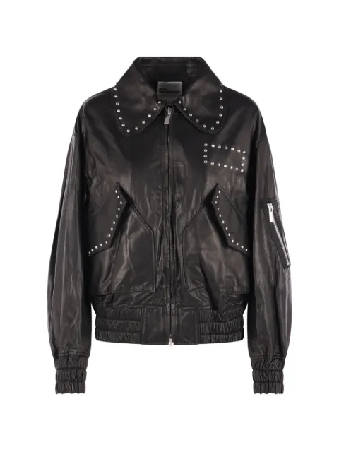 Noir Kei Ninomiya stud-embellished leather jacket