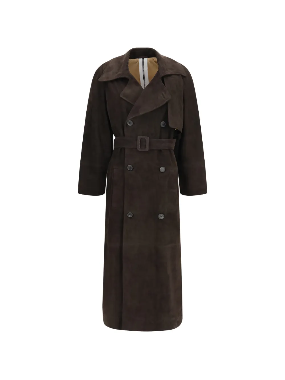 Sword 6.6.44 Double-breasted Belted Coat In Braun
