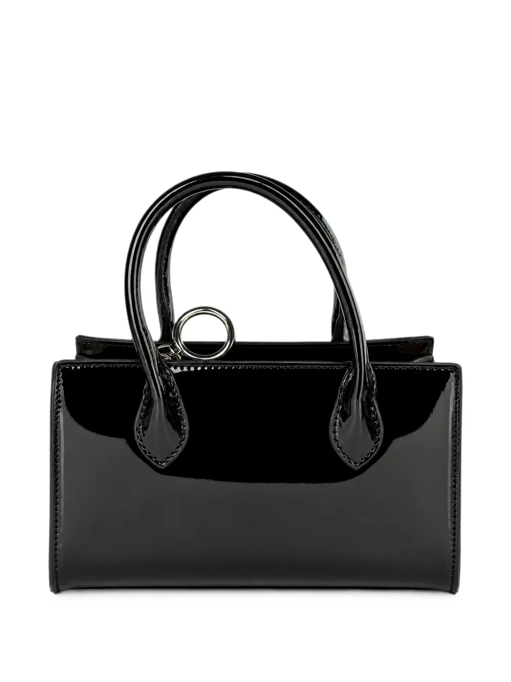 Benetton mini patent-finish tote bag