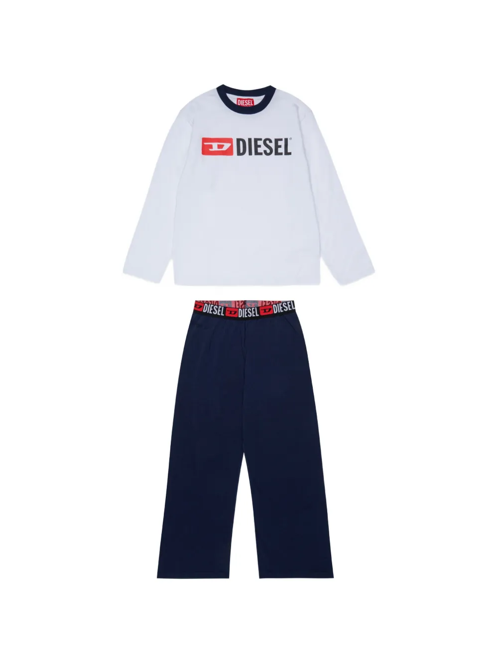 Diesel Kids logo-print pajamas set - Weiß