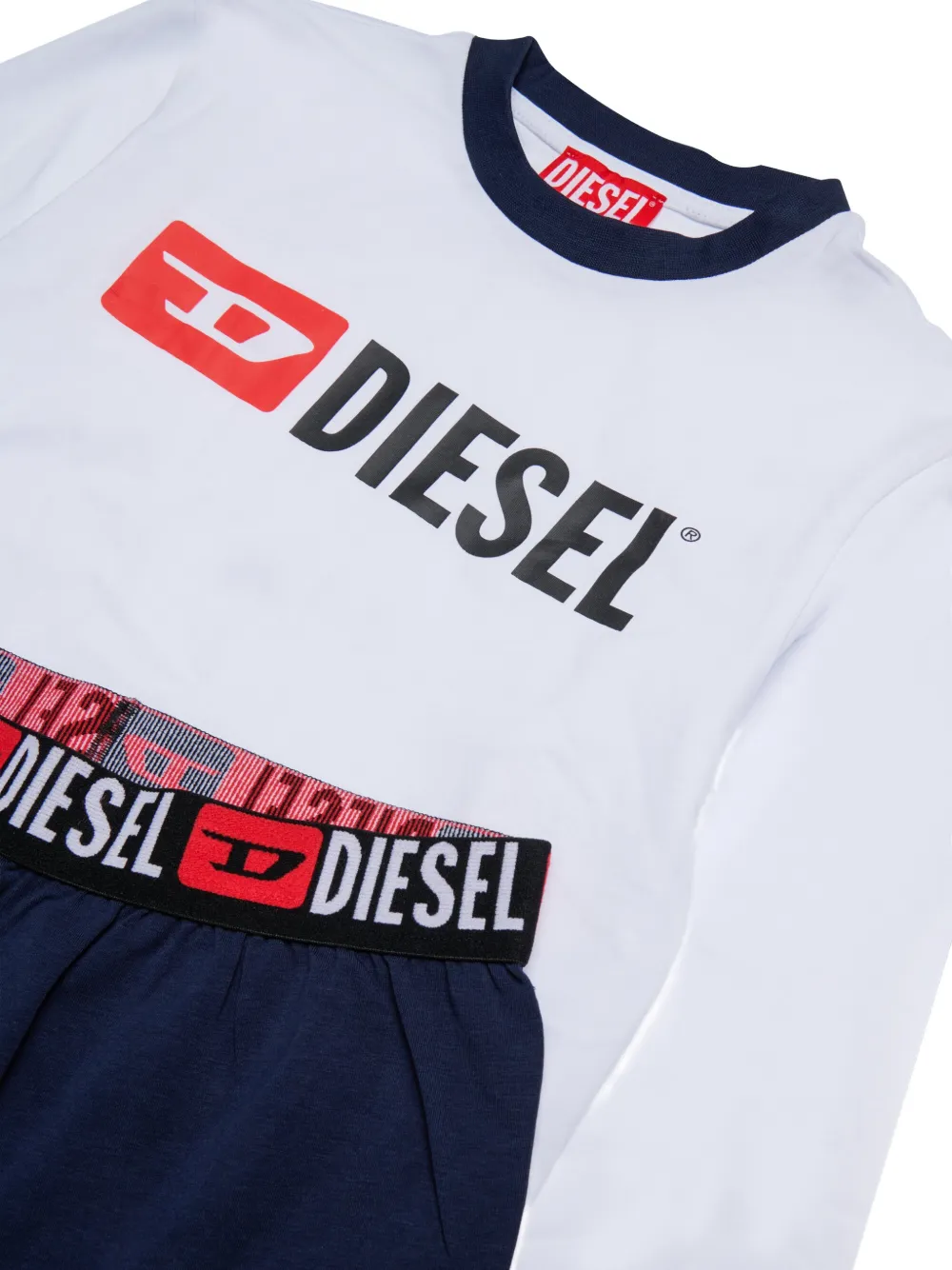 Diesel Kids logo-print pajamas set Wit