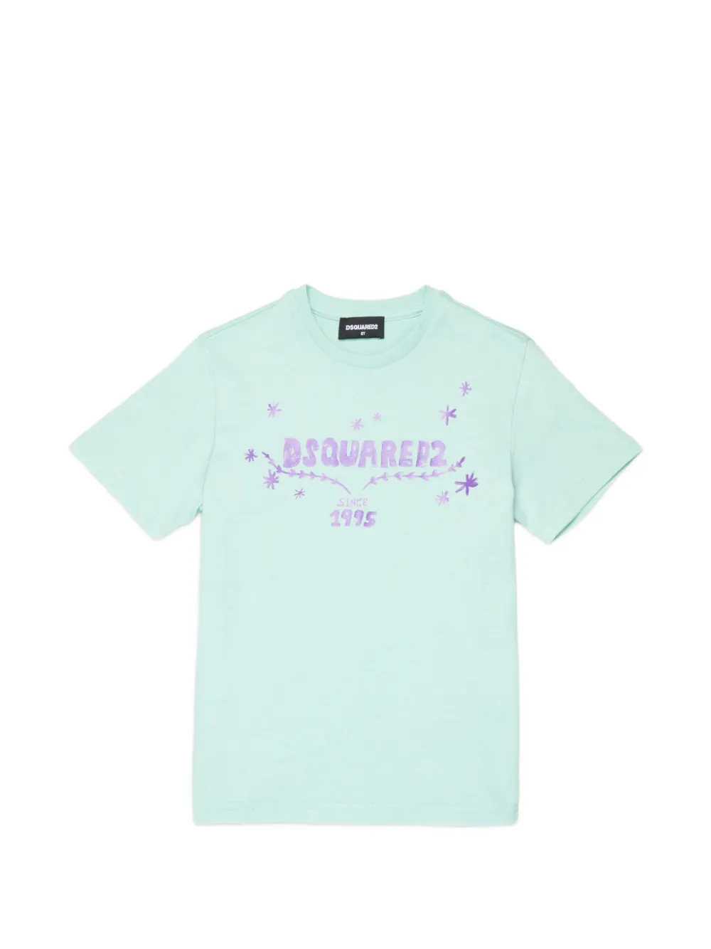 DSQUARED2 KIDS logo-print floral-pattern T-shirt - Verde