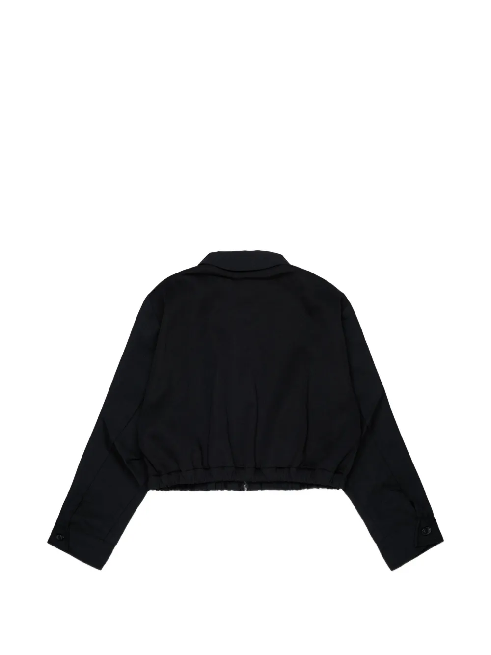 Diesel Kids logo-plaque cropped jacket Zwart