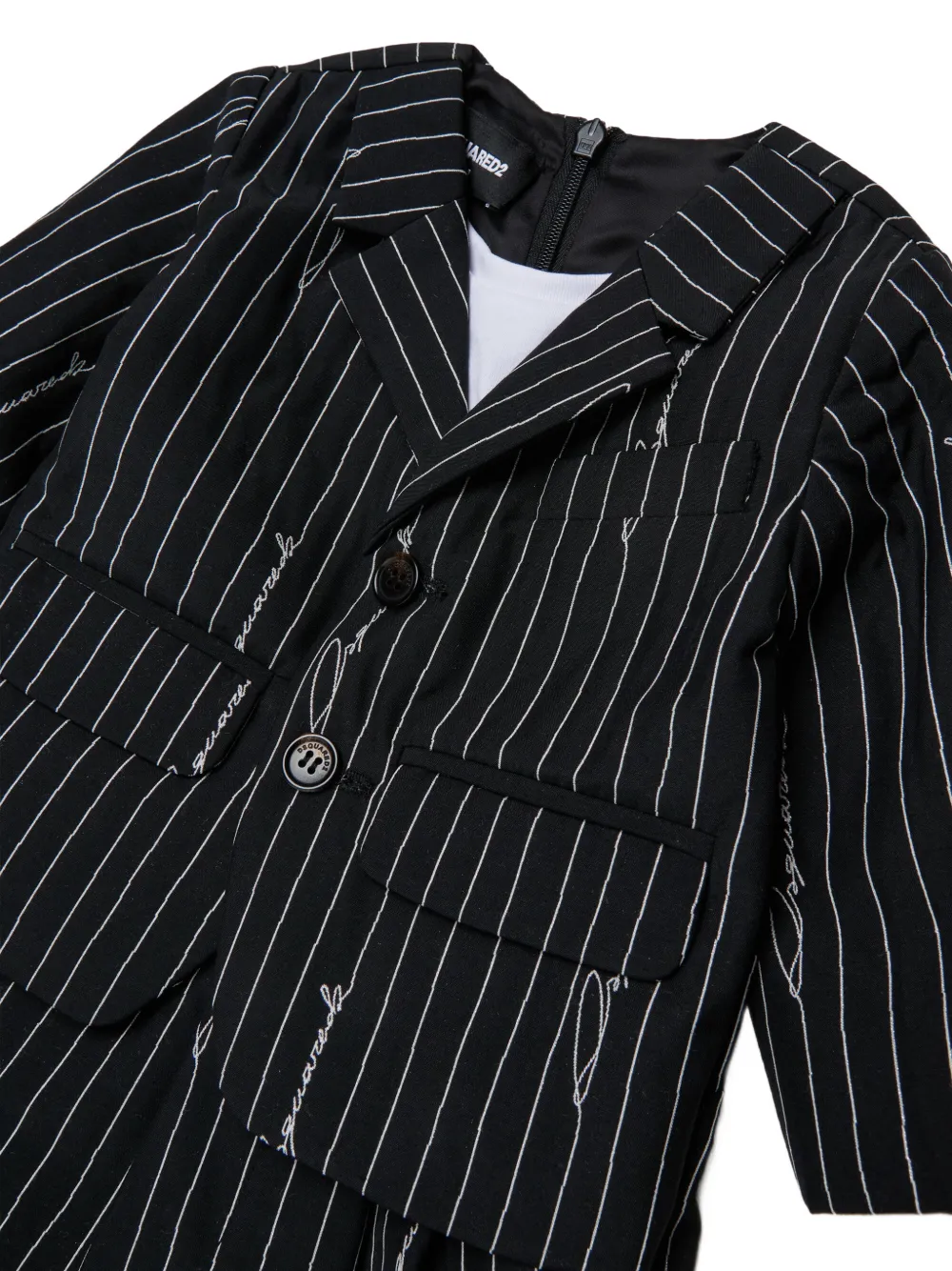 DSQUARED2 KIDS pinstripe-logo jumpsuit Zwart