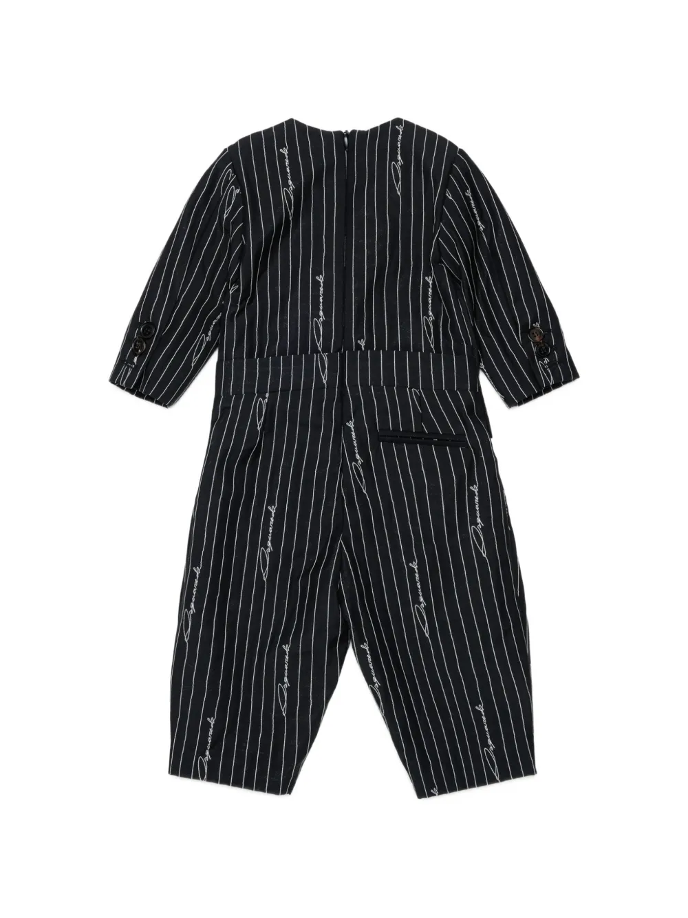 DSQUARED2 KIDS pinstripe-logo jumpsuit Zwart