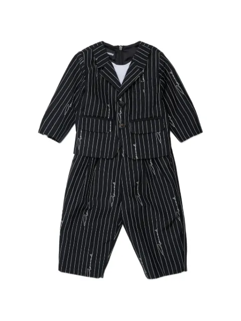 DSQUARED2 KIDS pinstripe-logo jumpsuit