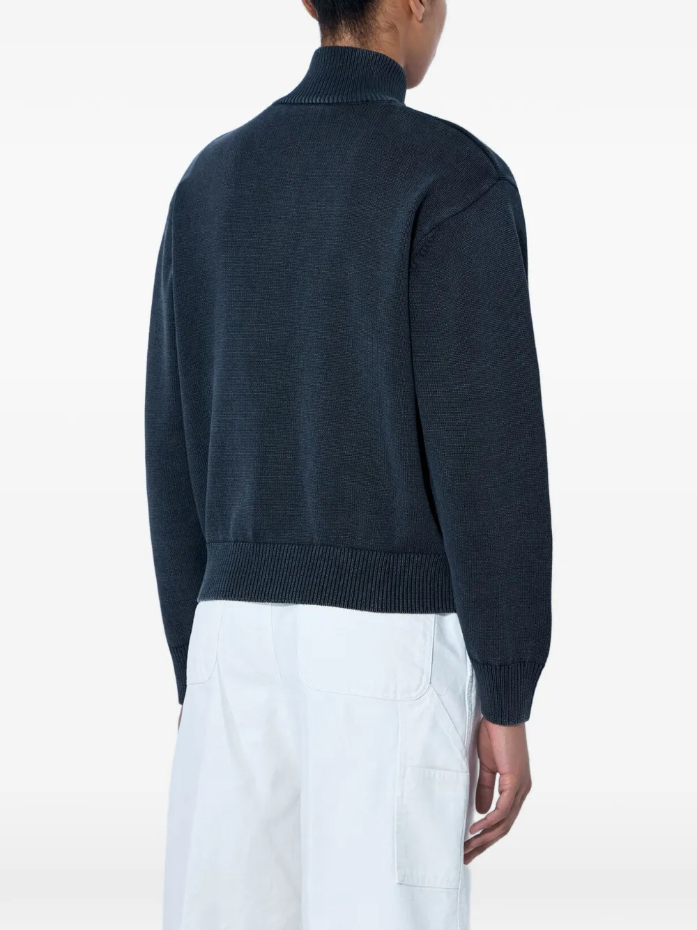 Carhartt WIP Kori high-neck zip-up cardigan Blauw