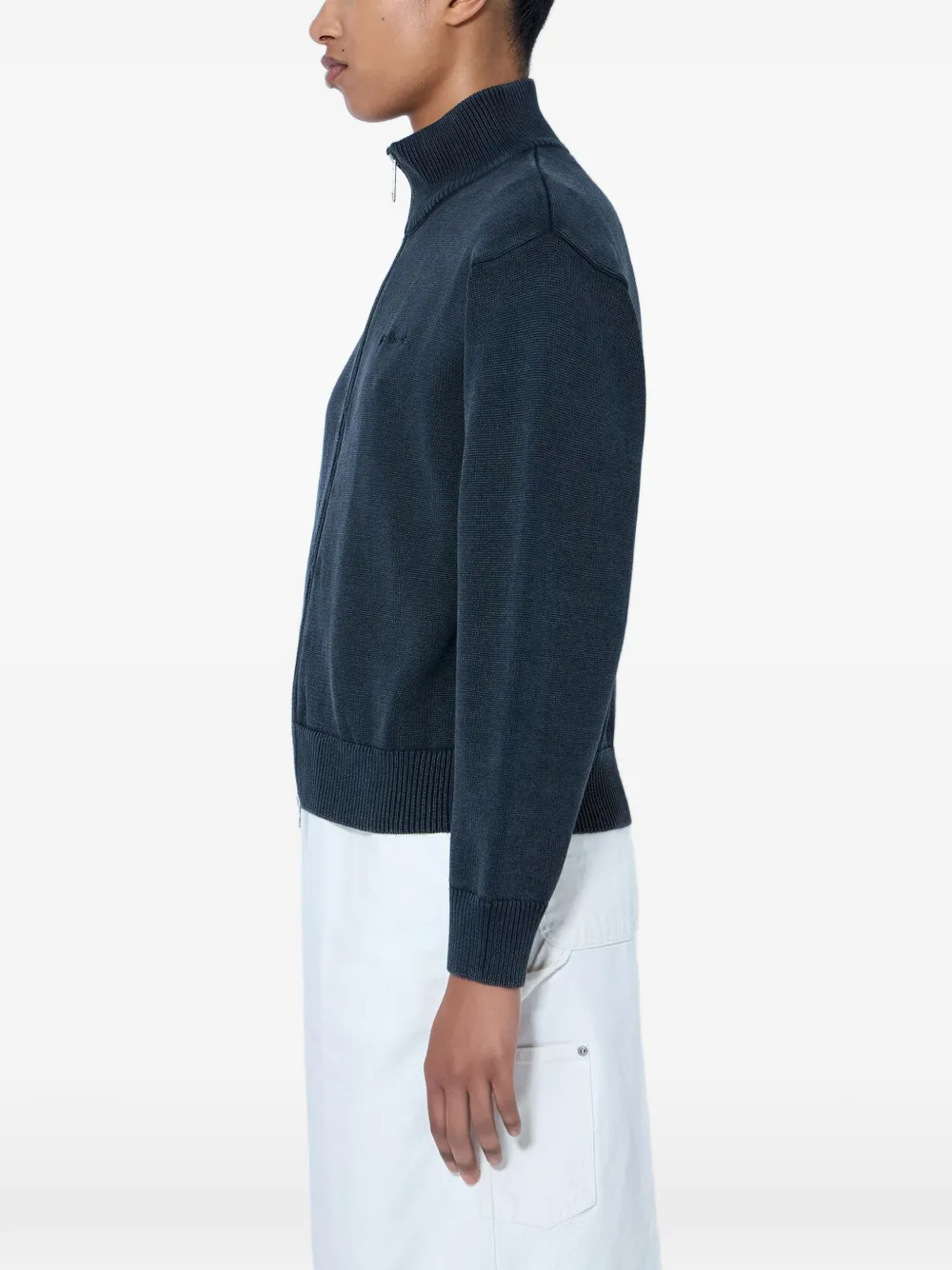 Carhartt WIP Kori high-neck zip-up cardigan Blauw