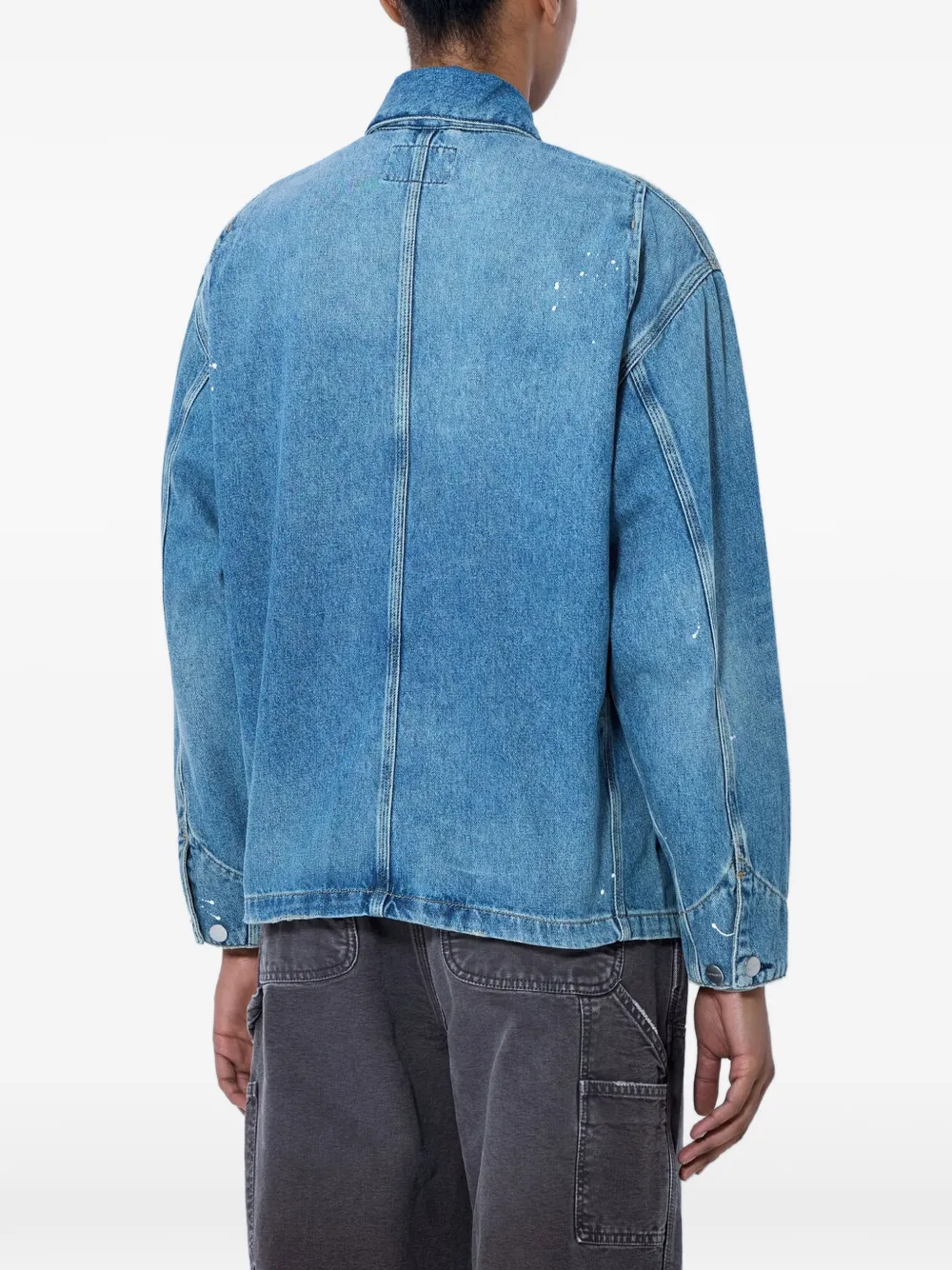 Carhartt WIP OG Michigan paint-splatter denim jacket Blauw