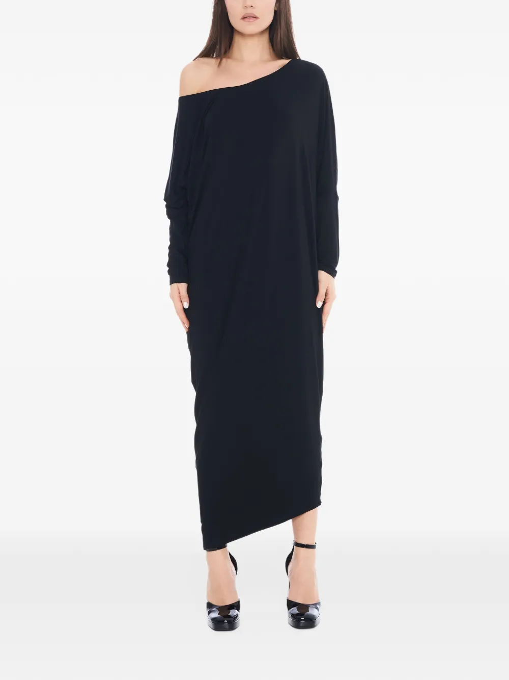 Tessitura Drapping asymmetric maxi dress