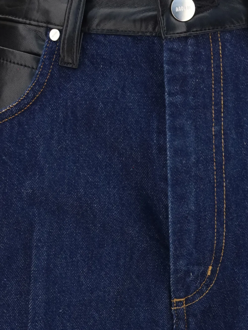 AGOLDE Morgan leather-panelled jeans - Blu