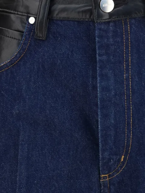 AGOLDE Morgan leather-panelled jeans