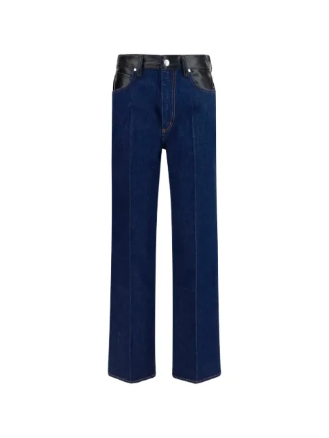 AGOLDE Morgan leather-panelled jeans