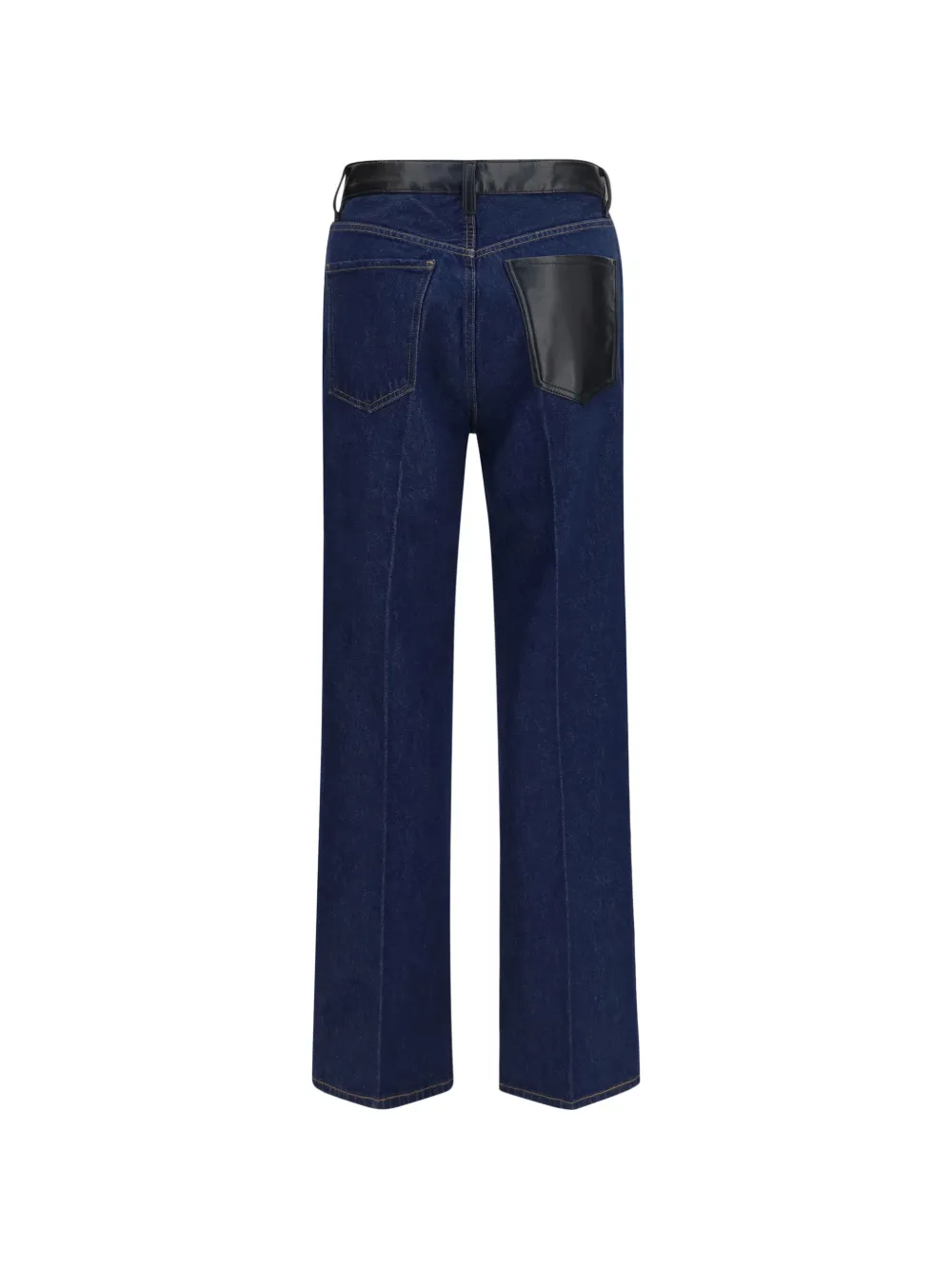 AGOLDE Morgan jeans met leren vlakken Blauw
