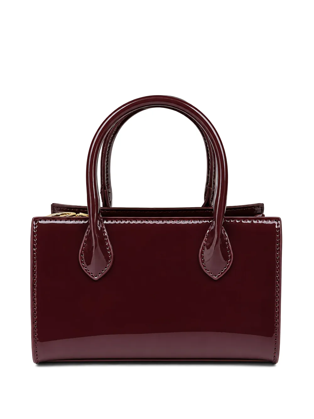 Benetton mini cabas à fini verni - Marron