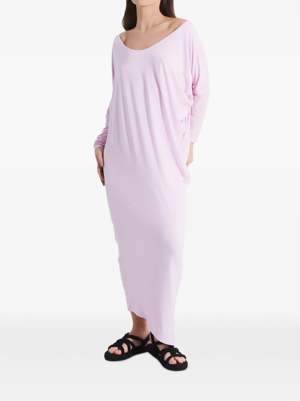 Tessitura draped oversized maxi dress Roze