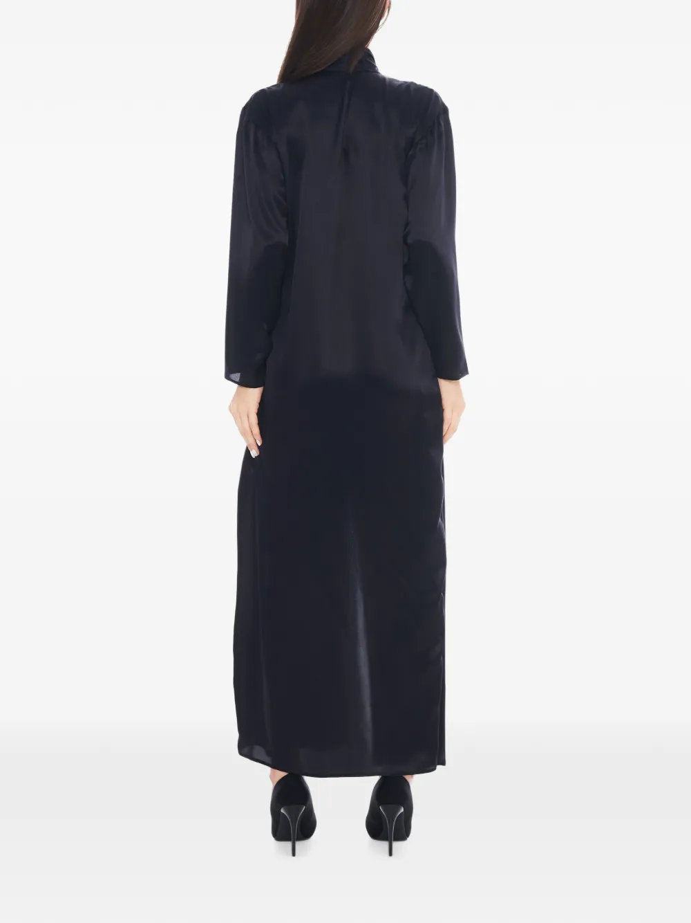 Tessitura Abaya silk maxi dress Zwart