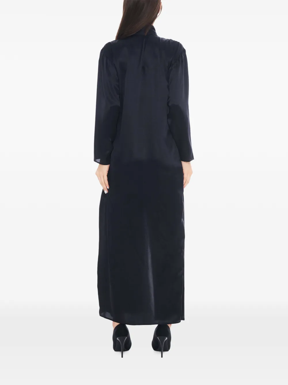 Tessitura Abaya silk maxi dress Zwart