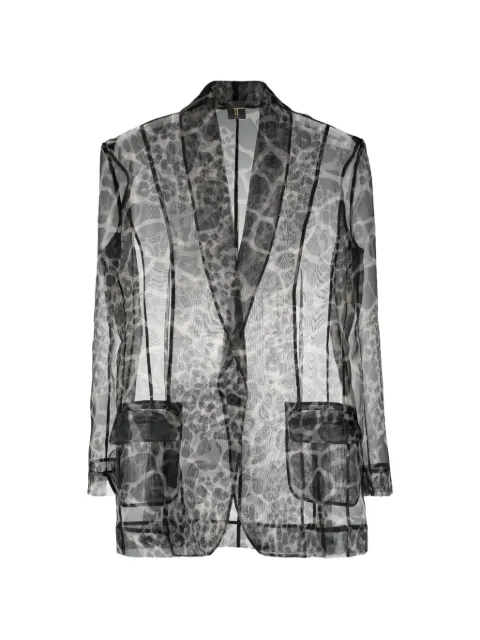 Tessitura Body Couture blazer de organza estampado