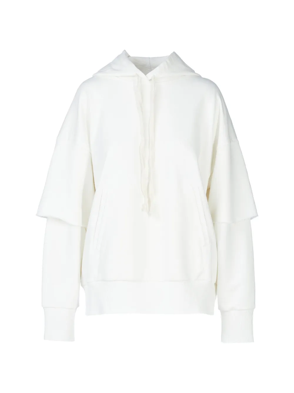 Tessitura layered-sleeves oversized hoodie