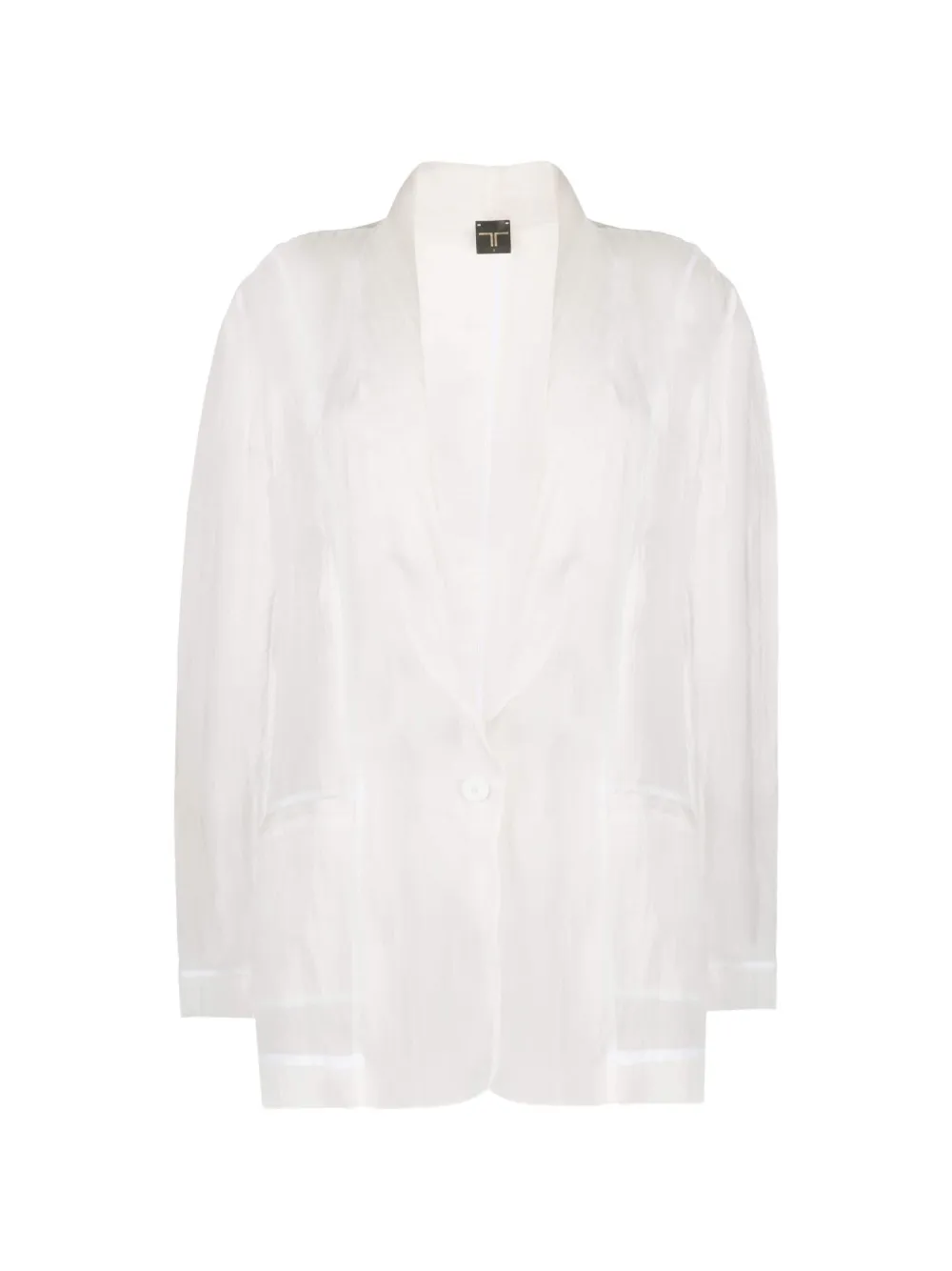 Tessitura organza-silk sheer blazer