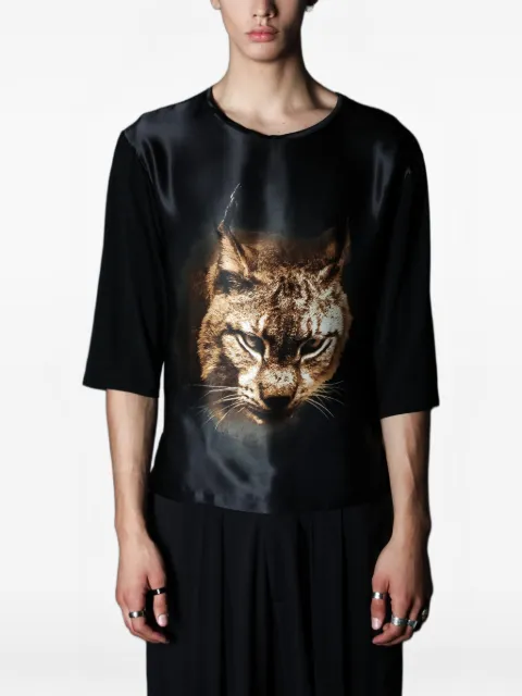 Tessitura t-shirt Whatever à devant en soie et imprimé animalier