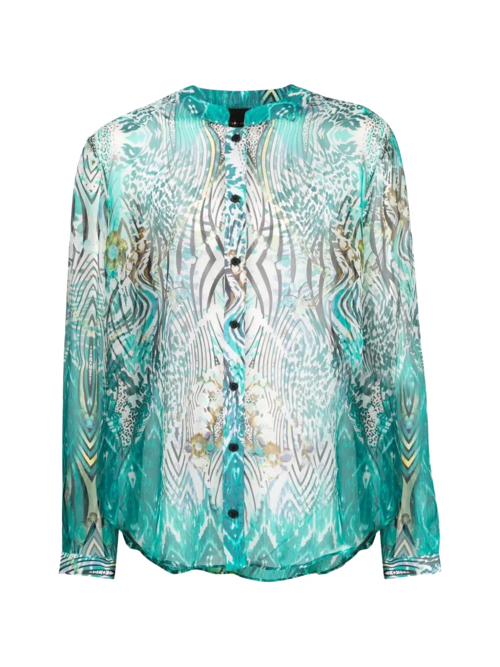 Tessitura Body Couture digital-print silk shirt