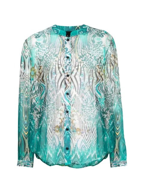 Tessitura Body Couture digital-print silk shirt