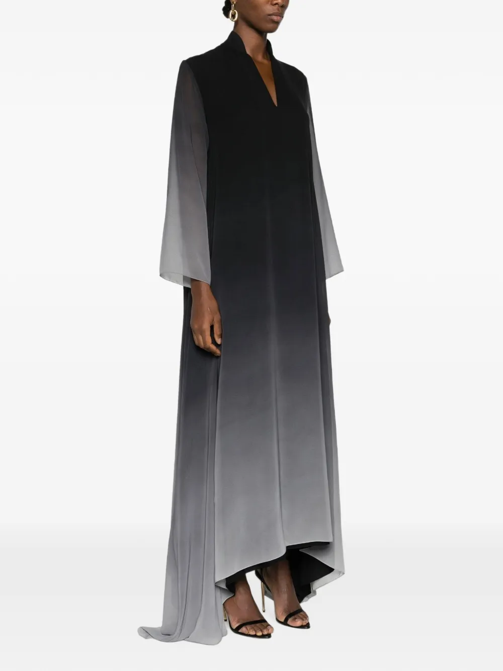 Tessitura Dune gradient-print maxi dress Grijs