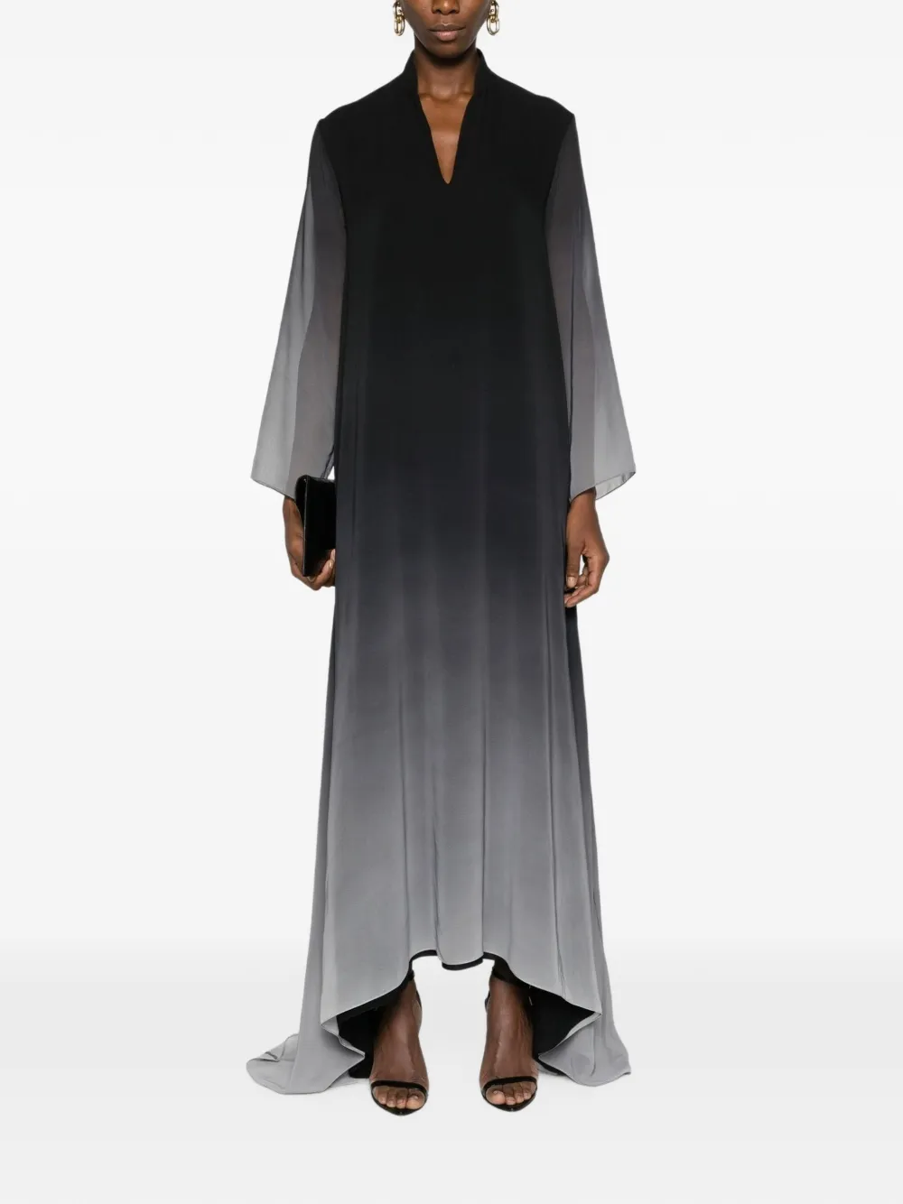Tessitura Dune gradient-print maxi dress Grijs