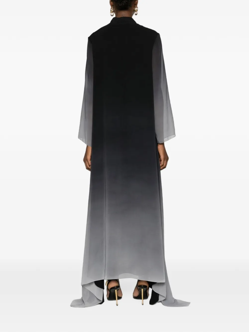 Tessitura Dune gradient-print maxi dress Grijs