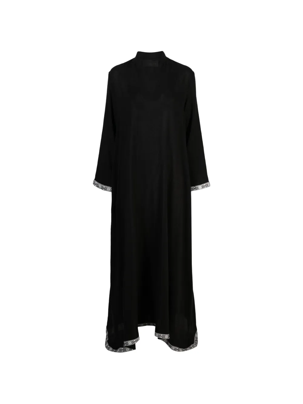 Tessitura Dune embroidered-motif oversized maxi dress Zwart