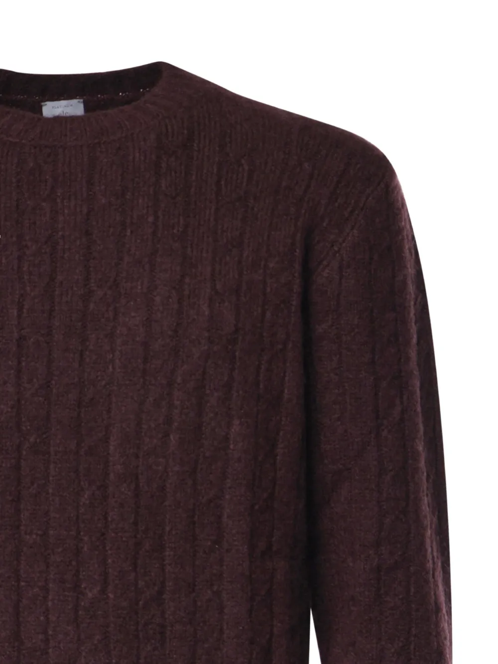 Eleventy cable-knit crew-neck sweater Rood