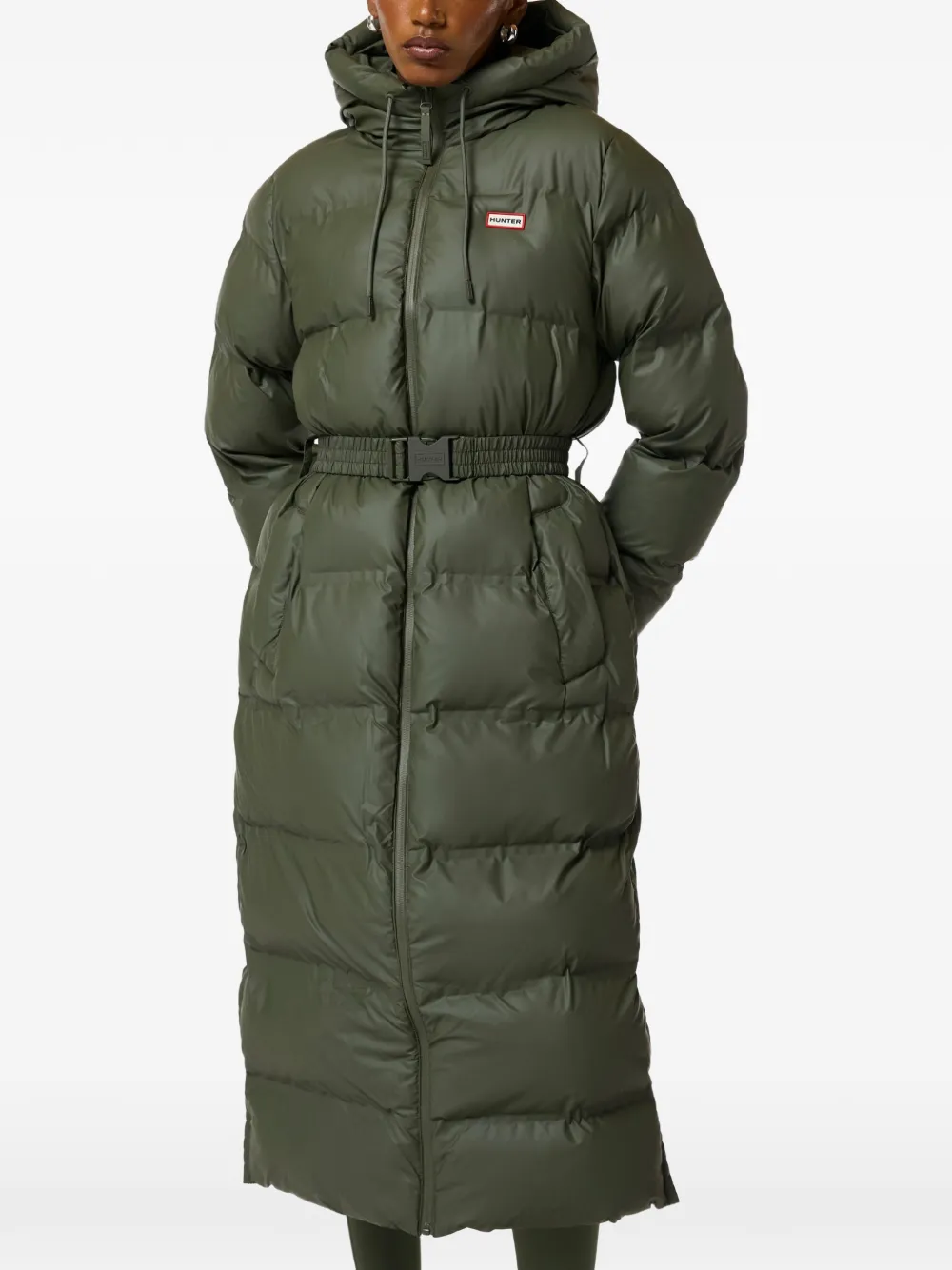 Hunter Hutchison belt-fastening oversized coat - Verde