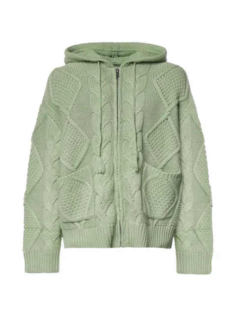 FOUND cable-knit zip-up hoodie