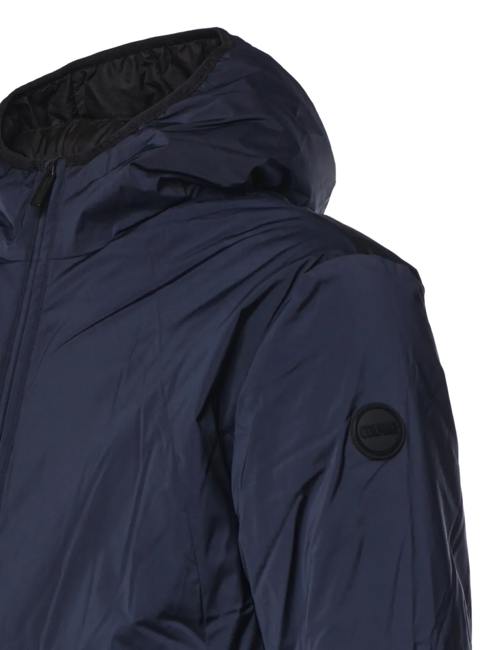 Colmar Autumn-weight hooded logo-patch jacket Blauw
