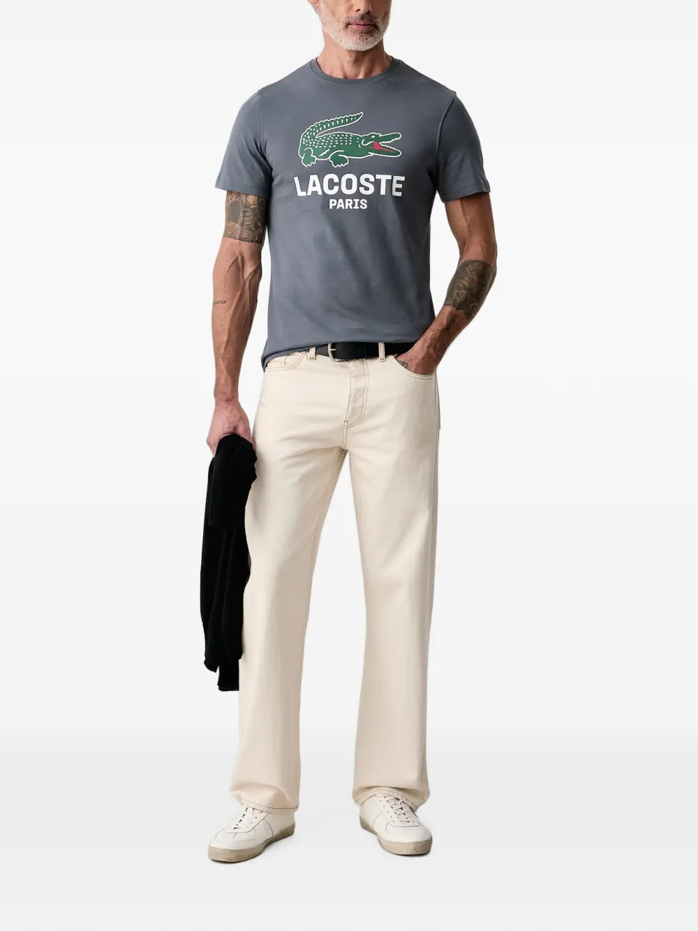 Lacoste logo-print T-shirt Grijs