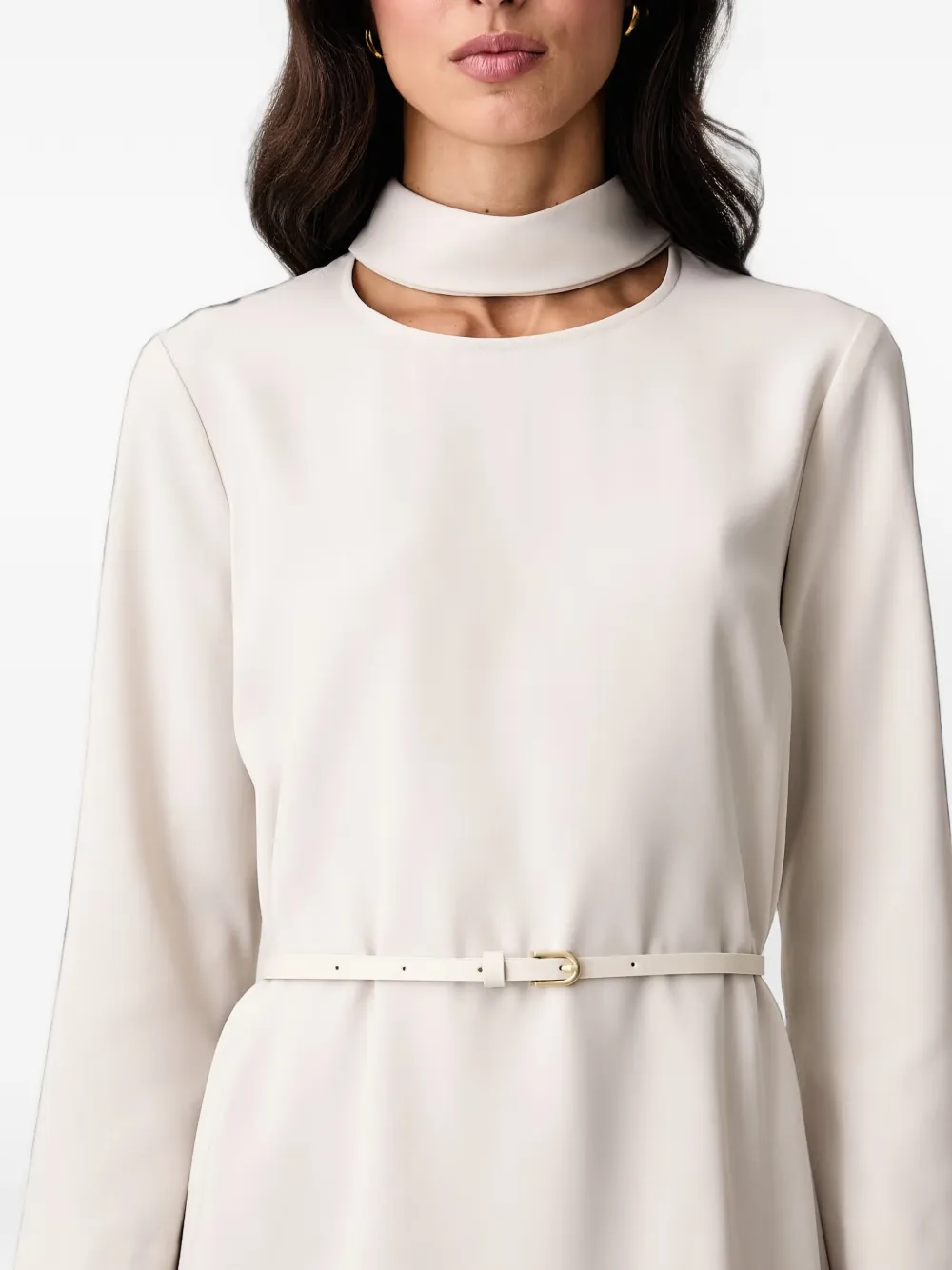 Armani Exchange Mini-jurk met ceintuur en uitgesneden details Wit