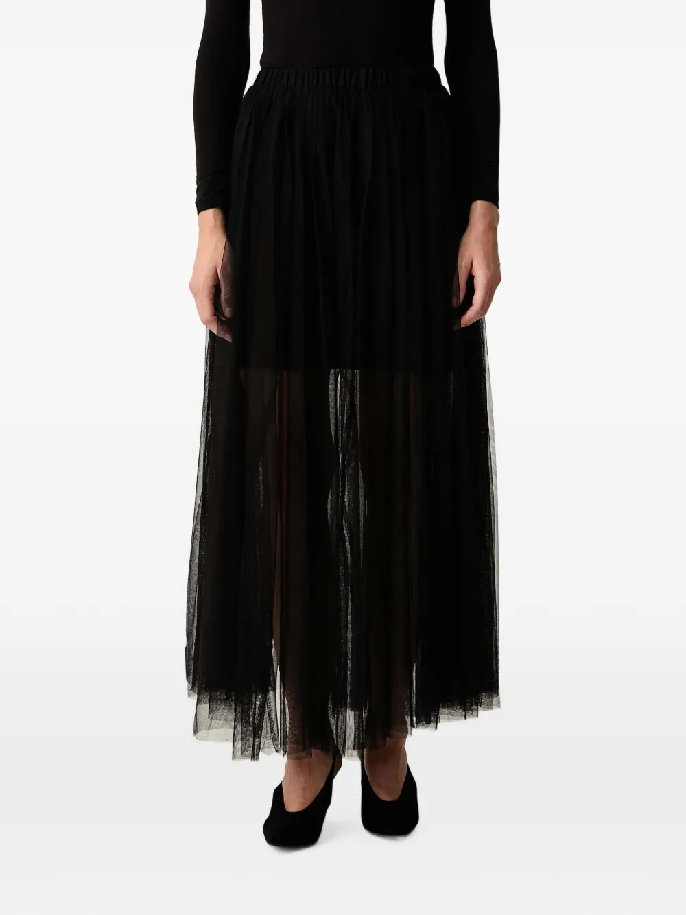TWINSET jupe en tulle à coupe longue - Noir TWINSET jupe en tulle à coupe longue - Noir