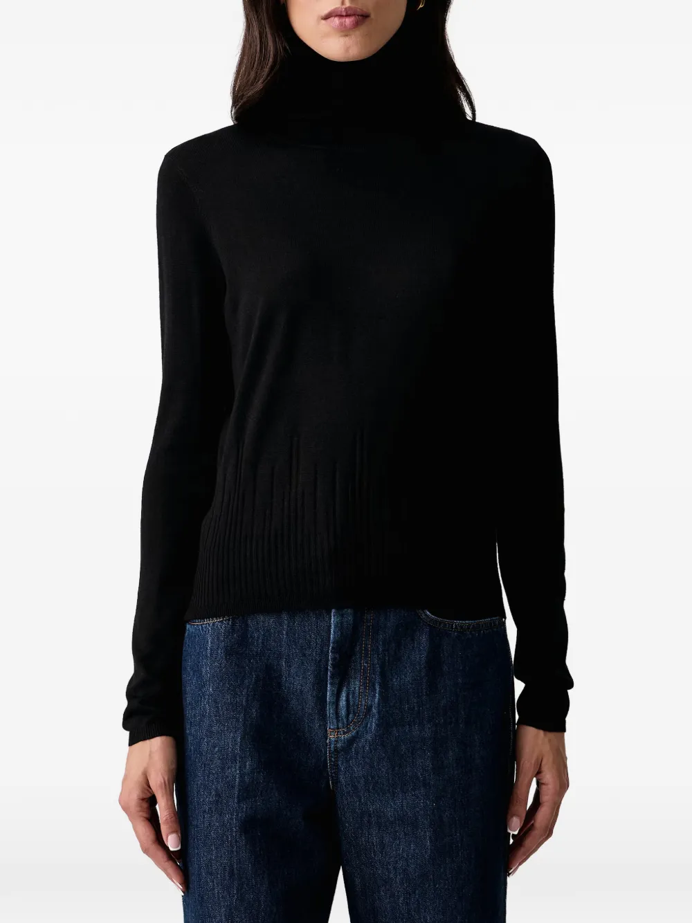 TWINSET Coltrui met geribbelde zoom Zwart