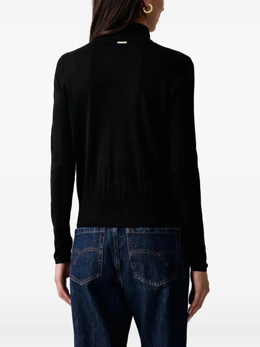 TWINSET Coltrui met geribbelde zoom Zwart