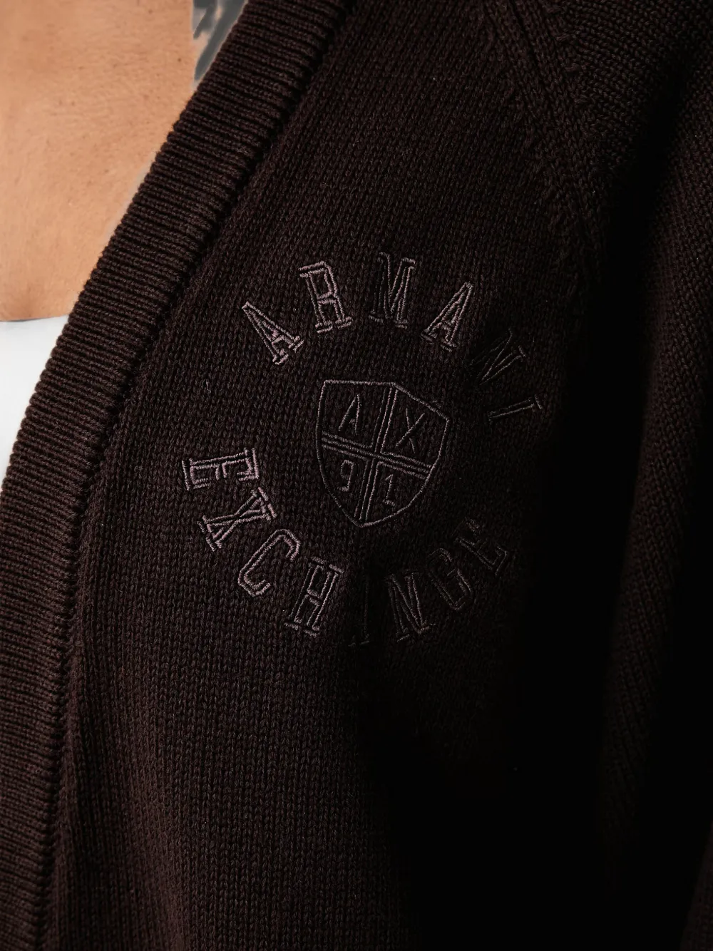 Armani Exchange Vest met geborduurd logo Bruin