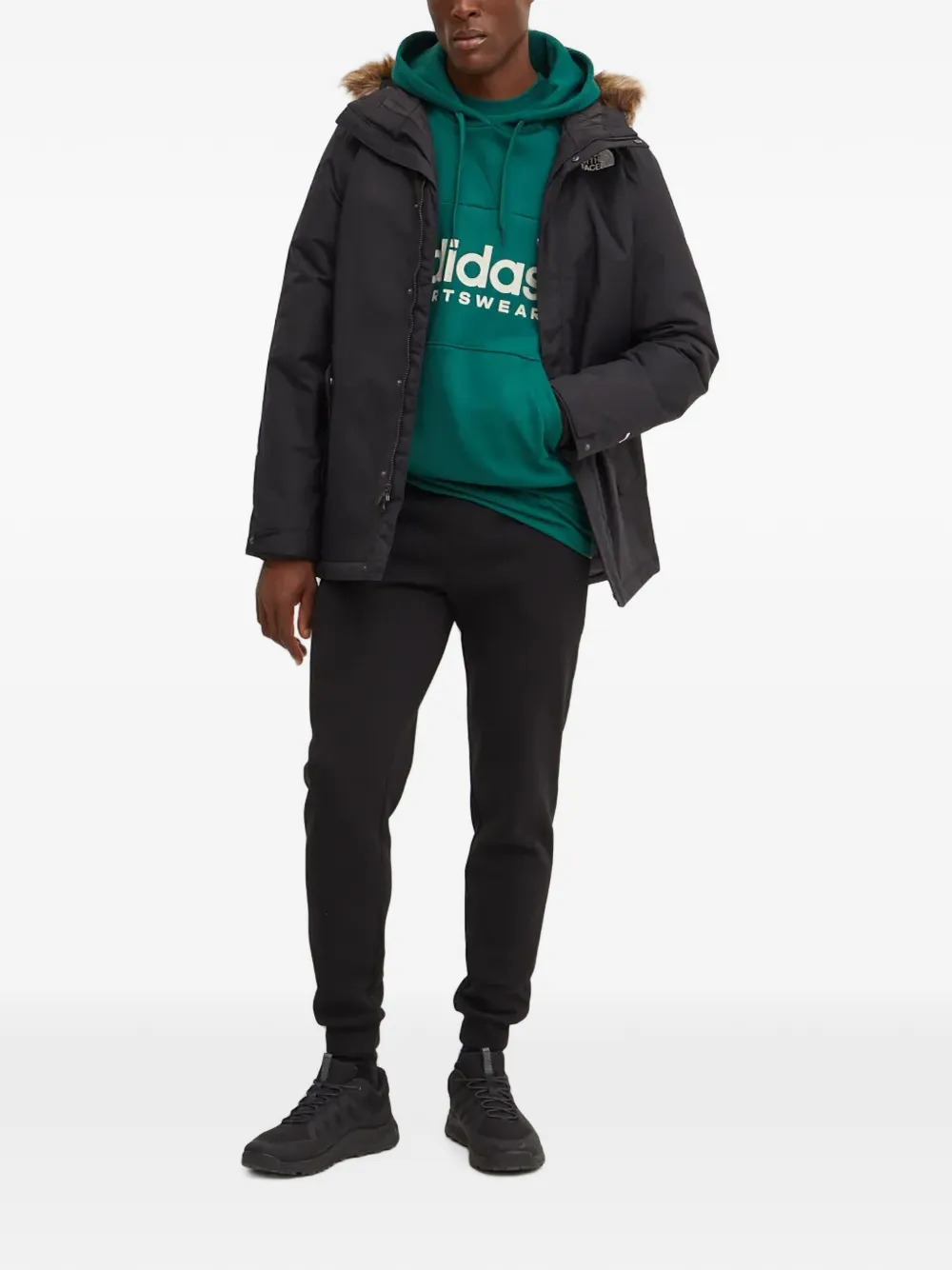 The North Face Jack met imitatiebont Zwart