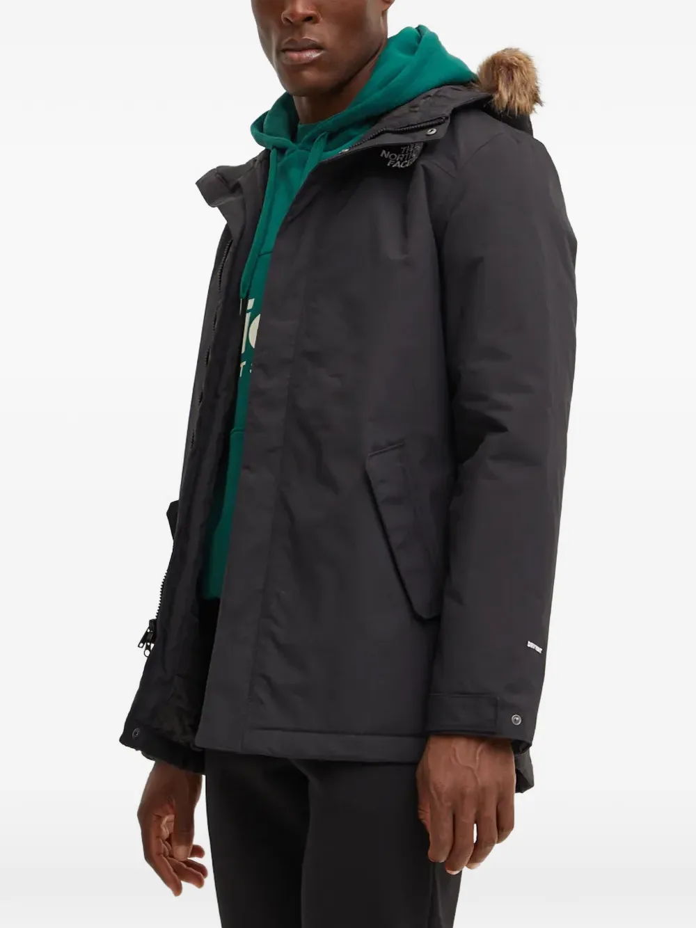 The North Face faux-fur trim hooded jacket
