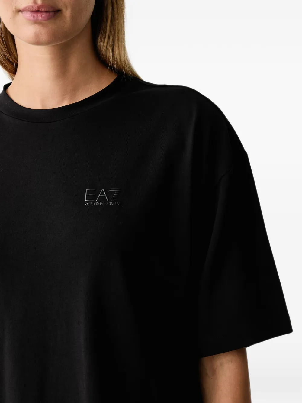 Ea7 Emporio Armani oversized logo-print T-shirt Zwart