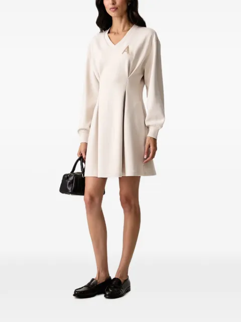 Armani Exchange vestido corto plisado con logo de lentejuelas
