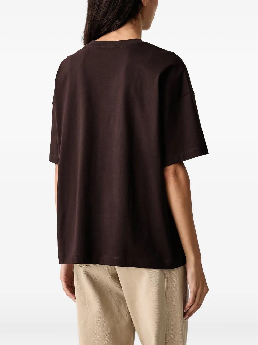 Armani Exchange T-shirt met geborduurd logo Bruin