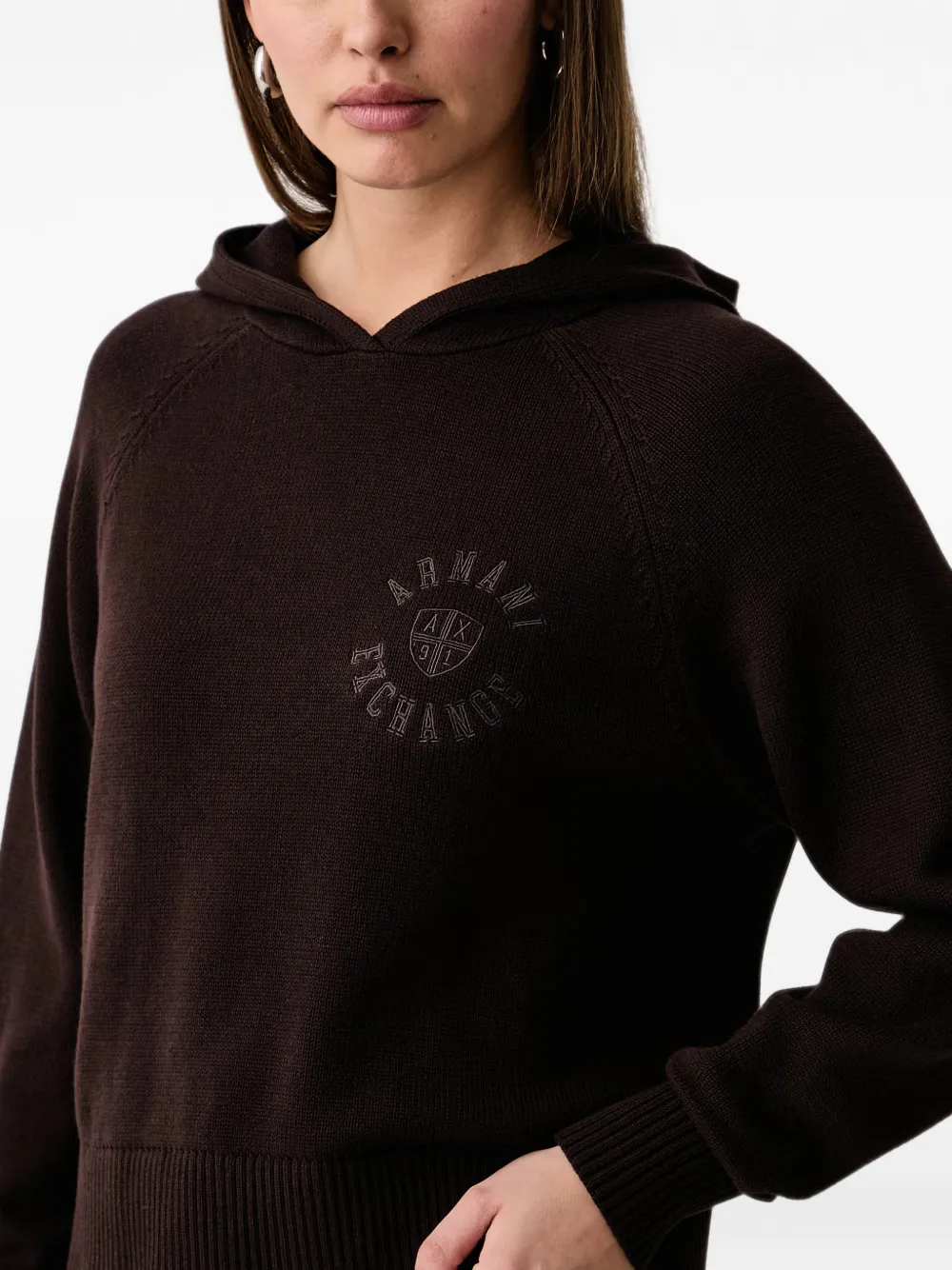 Armani Exchange Trui met raglanmouwen en geborduurd logo Bruin